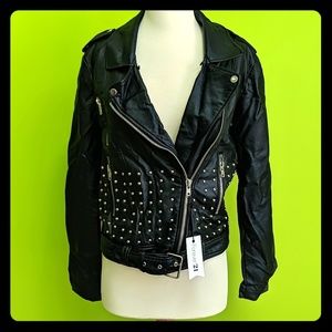 NWT Vegan Moto Faux Leather Jacket